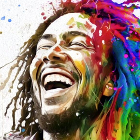 20x30 Bob Marley Smiling Fantasy Art Watercolor Oil Painting Poster Wall Art P…‎ - Picture 2 of 7